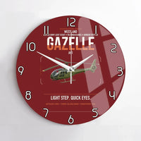 Thumbnail for Westland Gazelle AH1 design on dark red no frame wall clock