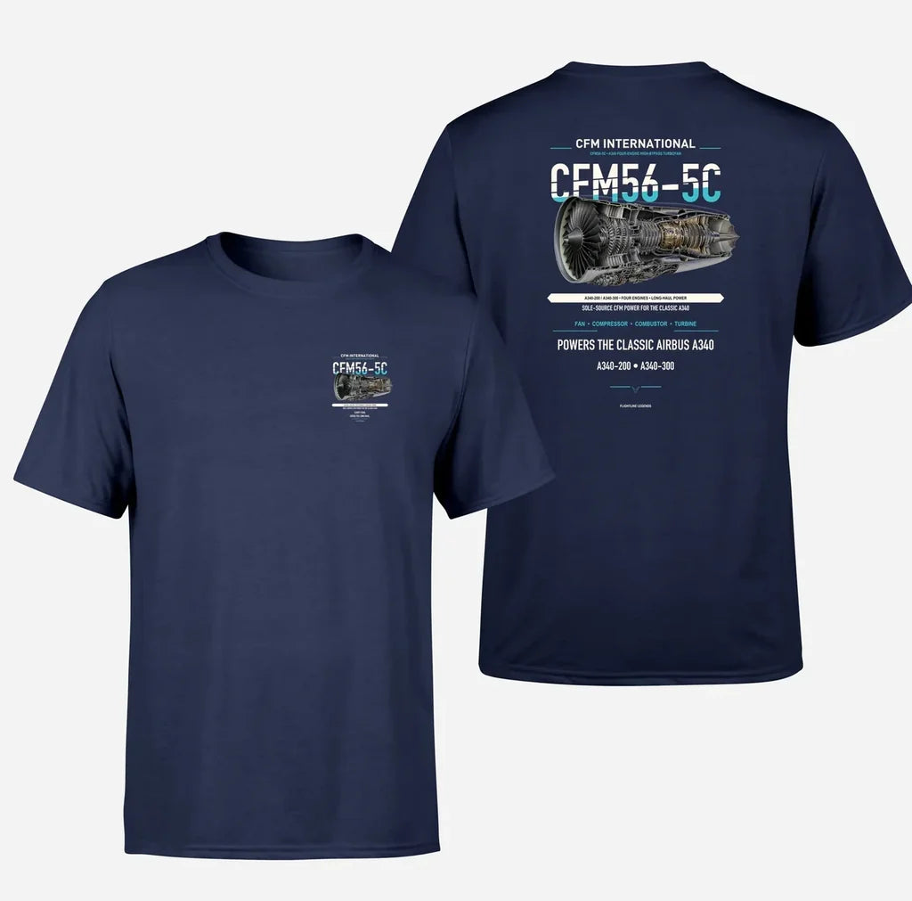 CFM56-5C design on navy blue t shirt
