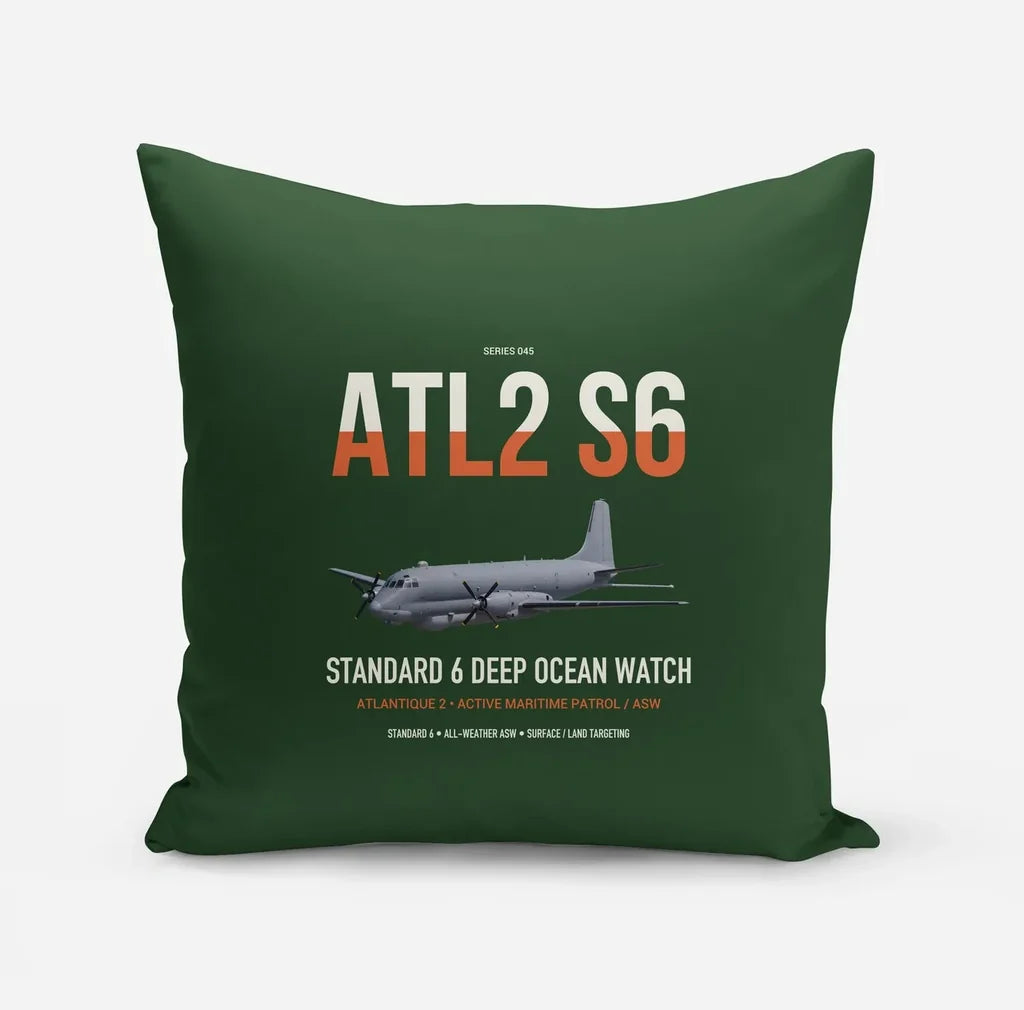 Atlantique 2 Standard 6 design on dark green pillow