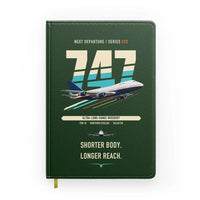 Thumbnail for Boeing 747SP design on dark green notebook