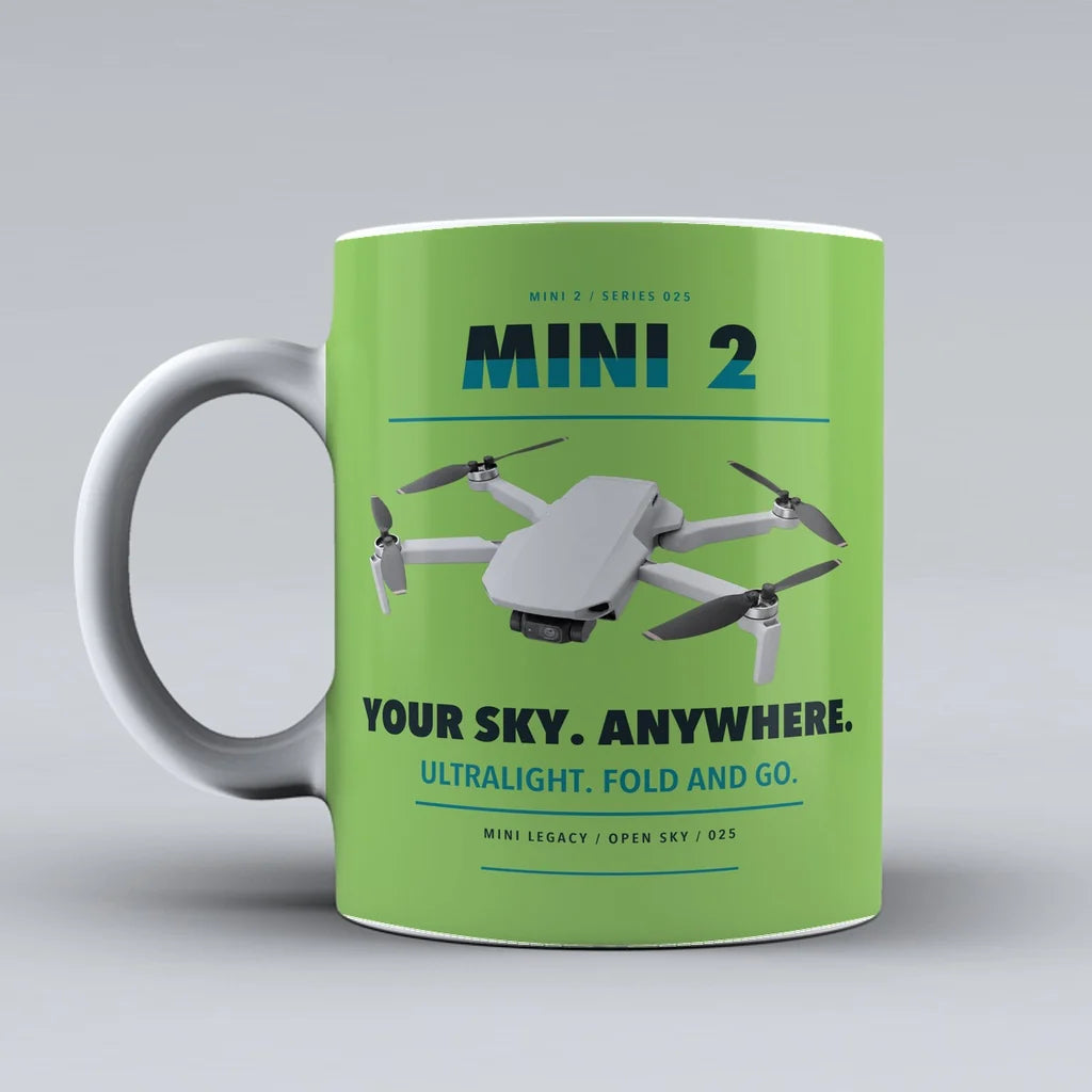 Mini 2 Mug design on light green dji