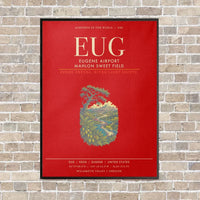 Thumbnail for Eugene Airport Mahlon Sweet Field EUG - Canvas Framed - Red