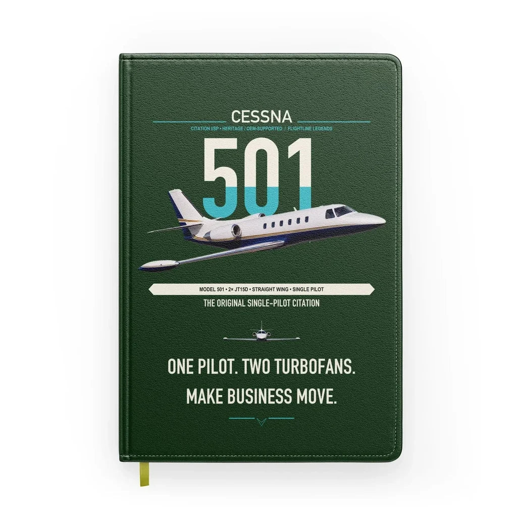 Cessna 501 Citation I SP design on dark green notebook