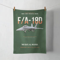 Thumbnail for F-A-18D Hornet Two Seats All Weather design on dark green towel