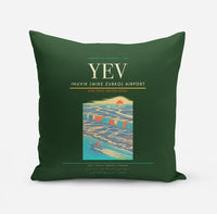 Thumbnail for Inuvik (Mike Zubko) Airport (YEV) design on dark green pillow