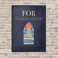 Thumbnail for Fortaleza - Pinto Martins International Airport FOR - Canvas Framed - Navy Blue