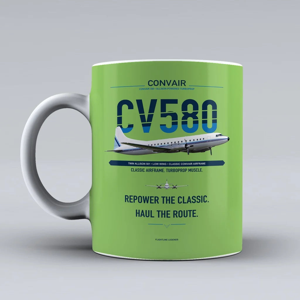 580 Mug design on light green convair