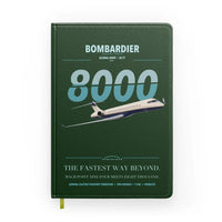 Thumbnail for Bombardier Global 8000 design on dark green notebook