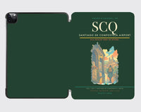 Thumbnail for Santiago de Compostela Airport (SCQ) design on dark green ipad tablet case