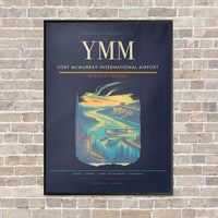 Thumbnail for Fort McMurray International Airport YMM vertical canvas print - framed - navy blue background