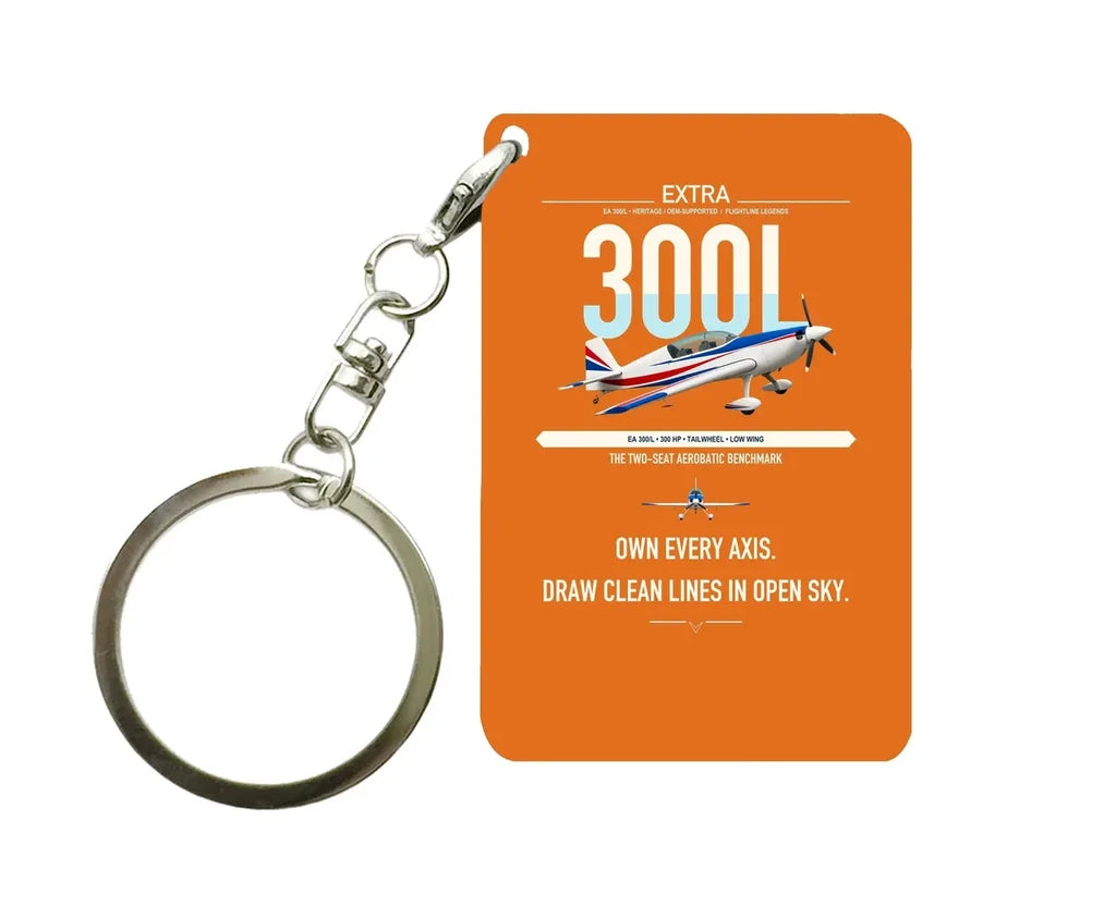 Extra 300L design on orange designed key chain, double-side print