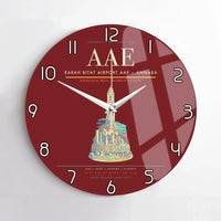 Thumbnail for Rabah Bitat Airport (AAE) design on dark red no frame wall clock