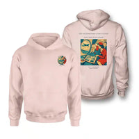 Thumbnail for VINTAGE G4423 - The Grandmother's First Flight - Double-Side Hoodie design on pink double side