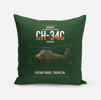 Thumbnail for Sikorsky CH-34C Choctaw design on dark green pillow