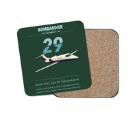 Thumbnail for Bombardier Learjet 29 design on dark green 1 piece coaster