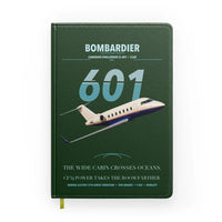 Thumbnail for Bombardier Challenger 601 design on dark green notebook