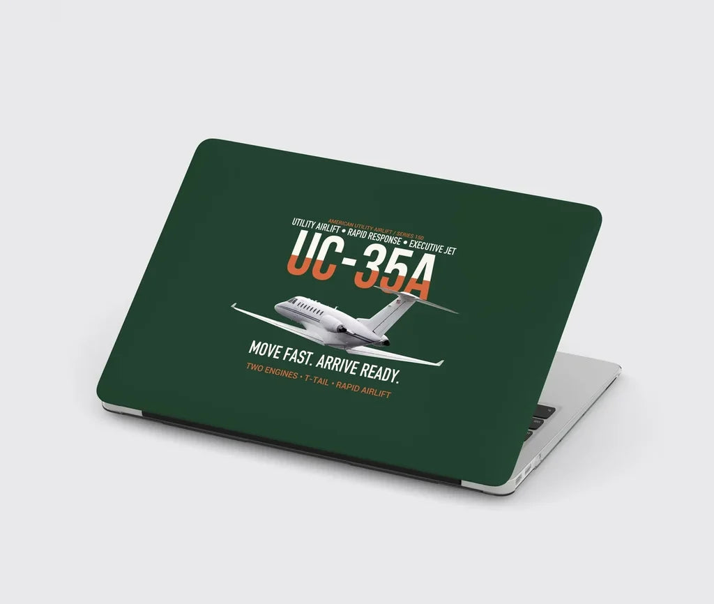 UC-35A Citation Ultra Rapid Utility Airlift design on dark green MacBook case