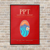 Thumbnail for Tahiti Faa'a Airport PPT - Canvas Framed - Red