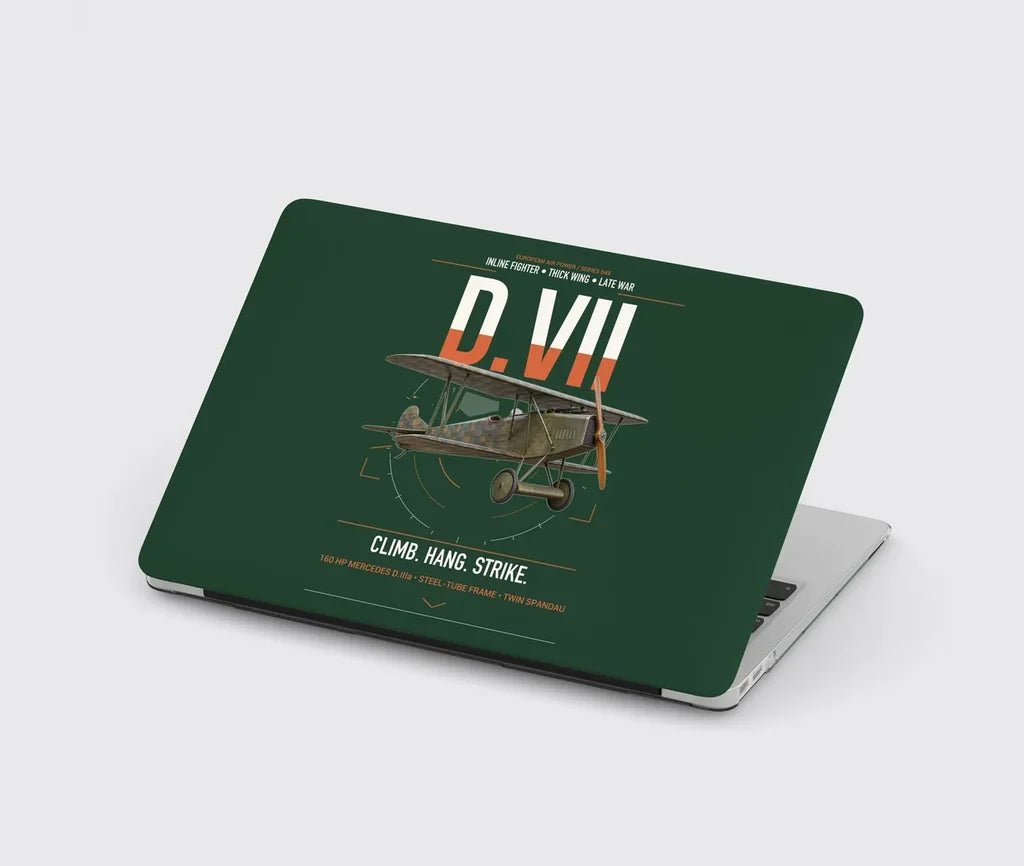 Fokker D.VII design on dark green MacBook case