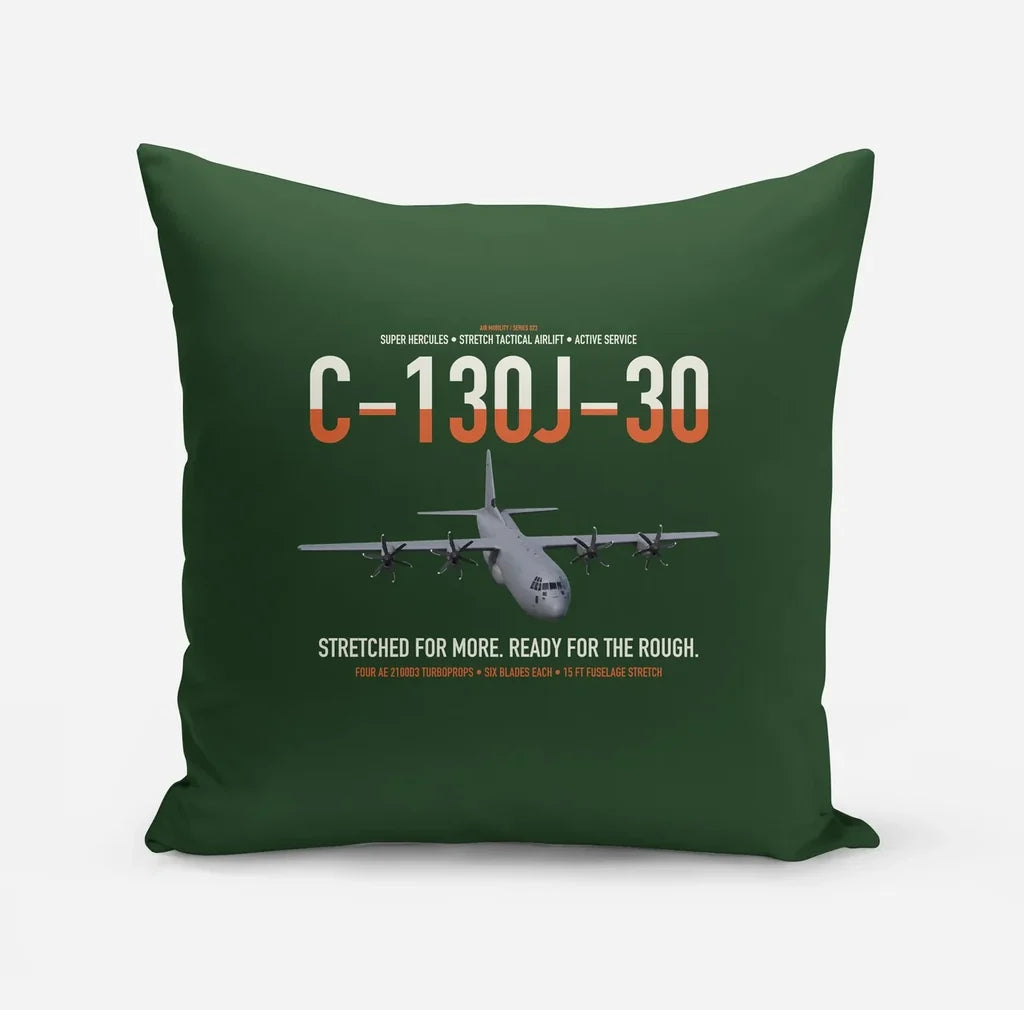 C-130J-30 Super Hercules design on dark green pillow