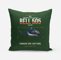 Thumbnail for Bell 505 design on dark green pillow