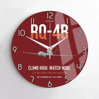 Thumbnail for RQ-4B Global Hawk design on dark red no frame wall clock