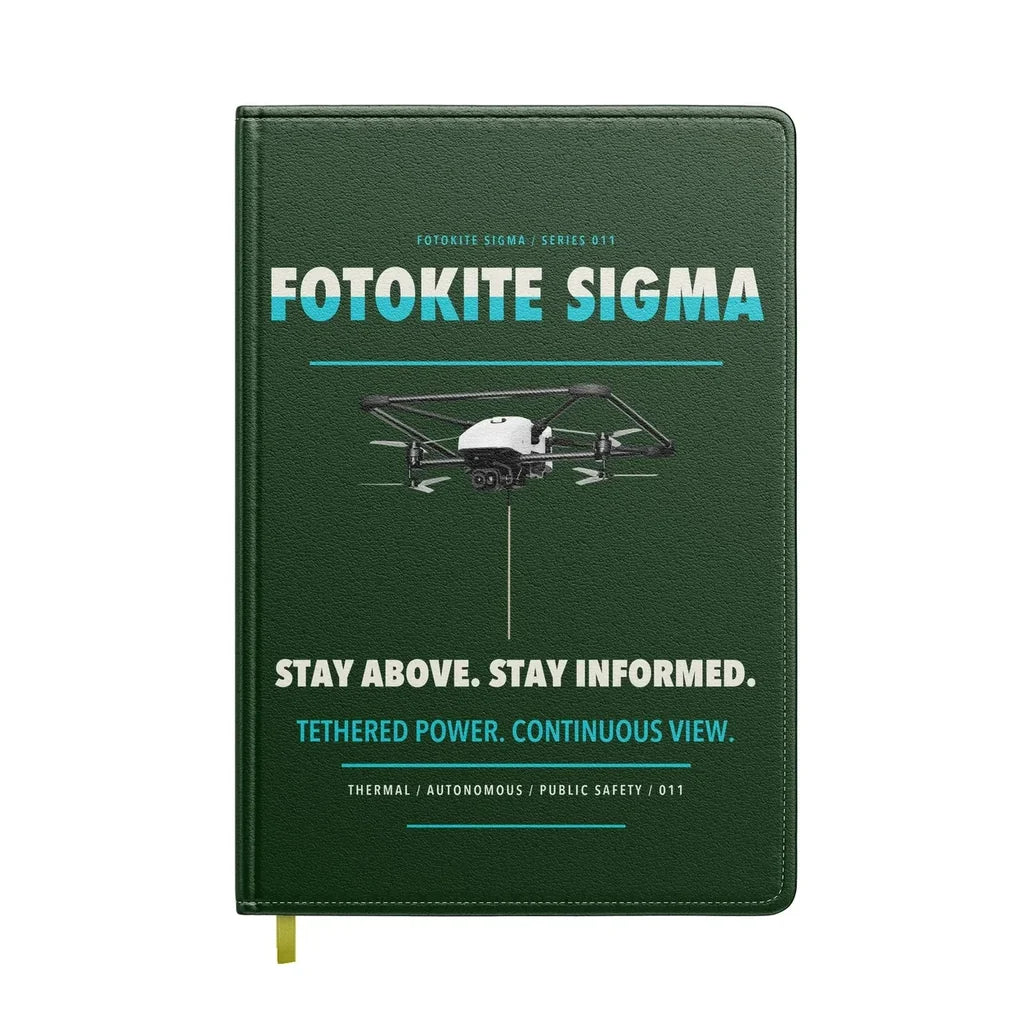 Fotokite Sigma design on dark green notebook