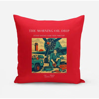 Thumbnail for VINTAGE G4266 - The Morning Oil Drip - Designed Pillows design on red