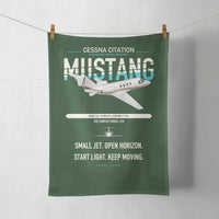 Thumbnail for Cessna Citation Mustang design on dark green towel