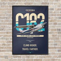 Thumbnail for Cessna 182 Skylane vertical canvas print - framed - navy blue background