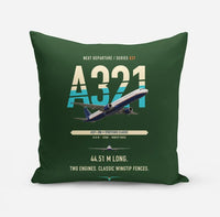Thumbnail for Airbus A321 design on dark green pillow