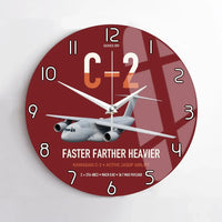 Thumbnail for Kawasaki C-2 design on dark red no frame wall clock