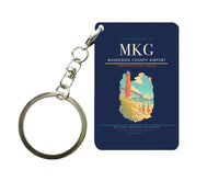 Thumbnail for Muskegon County Airport (MKG) design on navy blue key chain