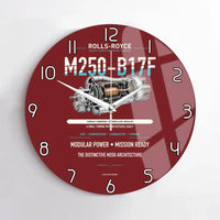 Thumbnail for M250-B17F design on dark red no frame wall clock