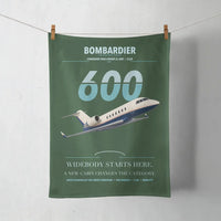Thumbnail for Bombardier Challenger 600 design on dark green towel