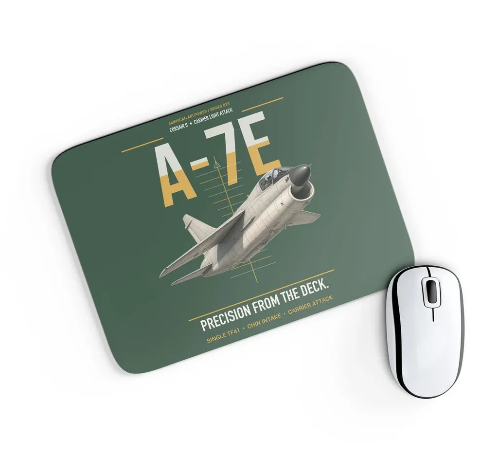 A-7E Corsair II design on dark green rectangle mouse pad