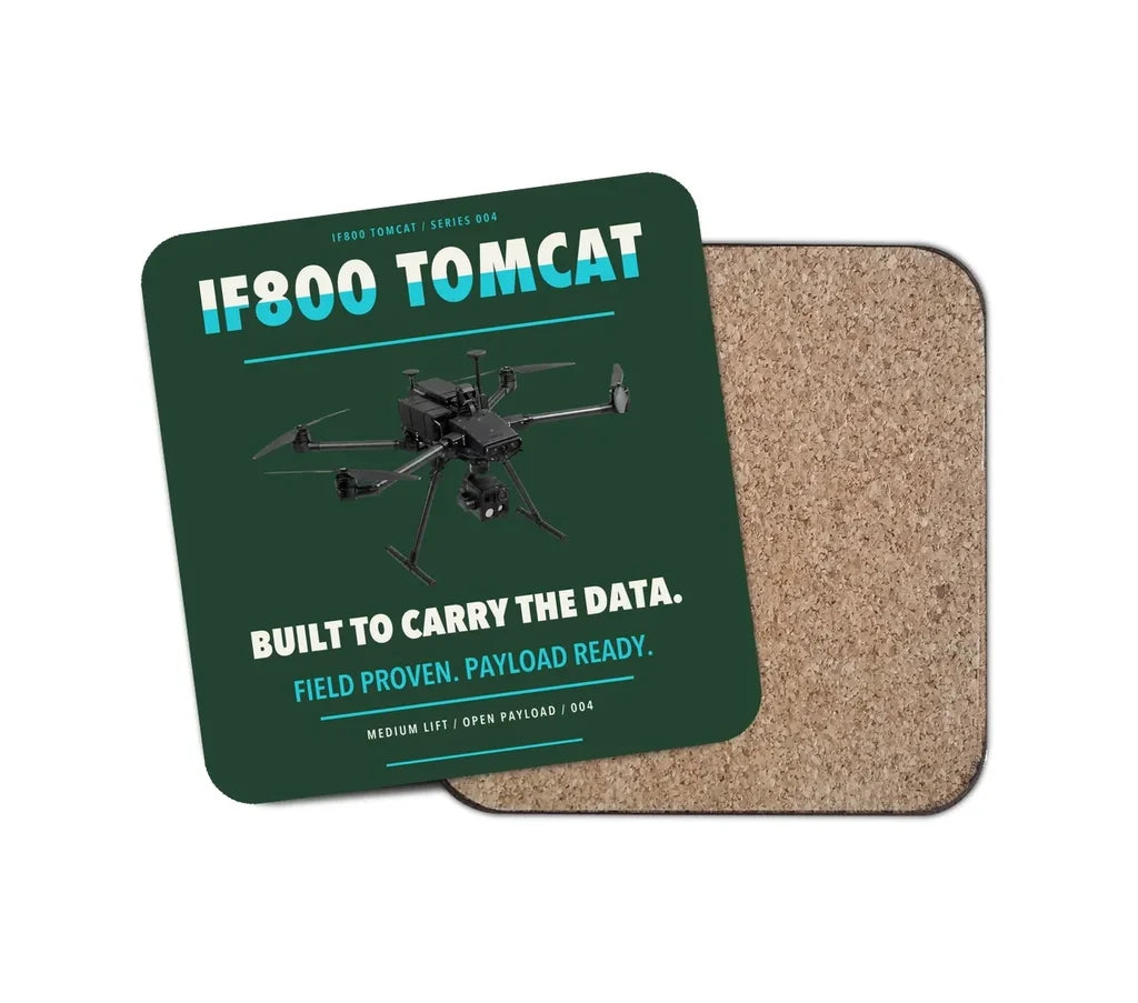 Inspired Flight IF800 Tomcat design on dark green 1 piece coaster