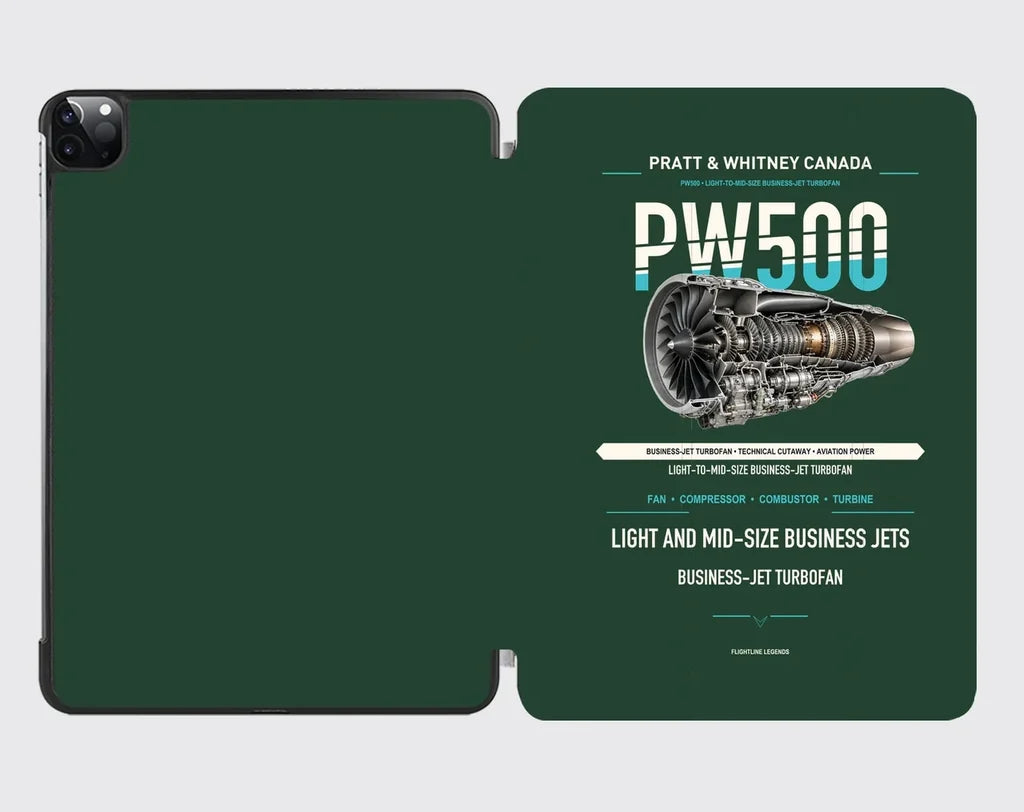 PW500 design on dark green ipad tablet case