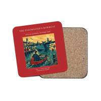 Thumbnail for The Postmaster's Rowboat - Designed Coasters design on red 1-piece