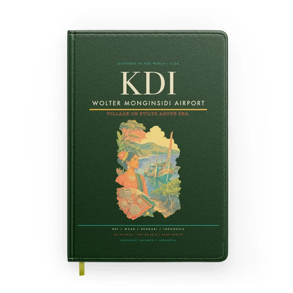 Wolter Monginsidi Airport (KDI) design on dark green notebook