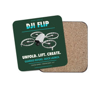 Thumbnail for DJI Flip design on dark green 1 piece coaster
