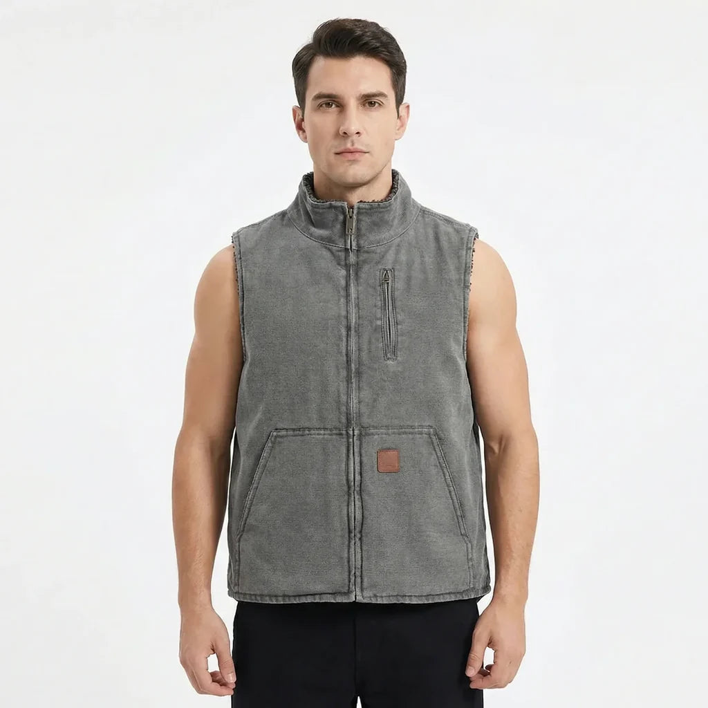 Workwear Jacket Lamb Wool With Plush Canvas And Thickened aviation design printed on padded shell with classic pilot styling.