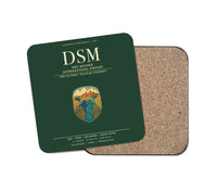 Thumbnail for Des Moines International Airport (DSM) design on dark green 1 piece coaster