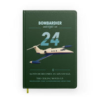 Thumbnail for Bombardier Learjet 24 design on dark green notebook