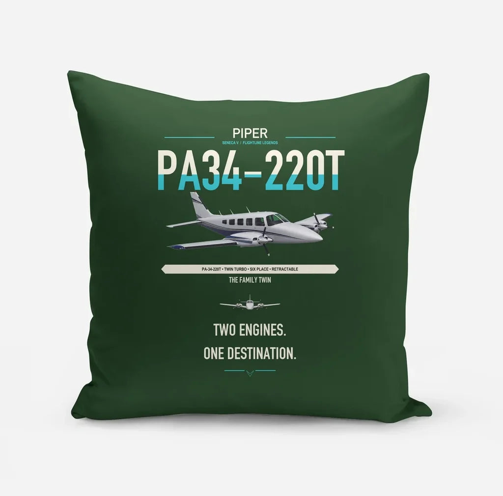 Piper PA-34-220T Seneca V design on dark green pillow