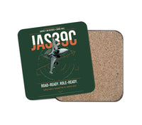 Thumbnail for Saab JAS 39C Gripen design on dark green 1 piece coaster