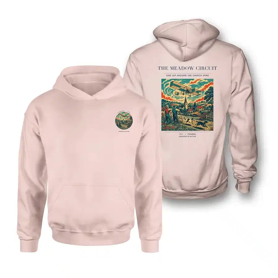 VINTAGE G4325 - The Meadow Circuit - Double-Side Hoodie design on pink double side