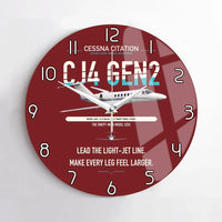Thumbnail for Cessna Citation CJ4 Gen2 design on dark red no frame wall clock