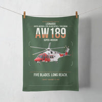 Thumbnail for Leonardo AW189 design on dark green towel