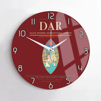 Thumbnail for Julius Nyerere International Airport (DAR) design on dark red no frame wall clock
